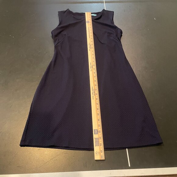 J. McLaughlin Sz Large Darcy Navy Catalina Cloth Herringbone Sleeveless Sheath - Picture 6 of 8